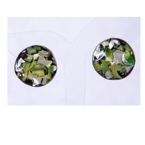 VINTAGE Lucite CLIP ON EARRINGS 50s-60s - Picture 1 of 7